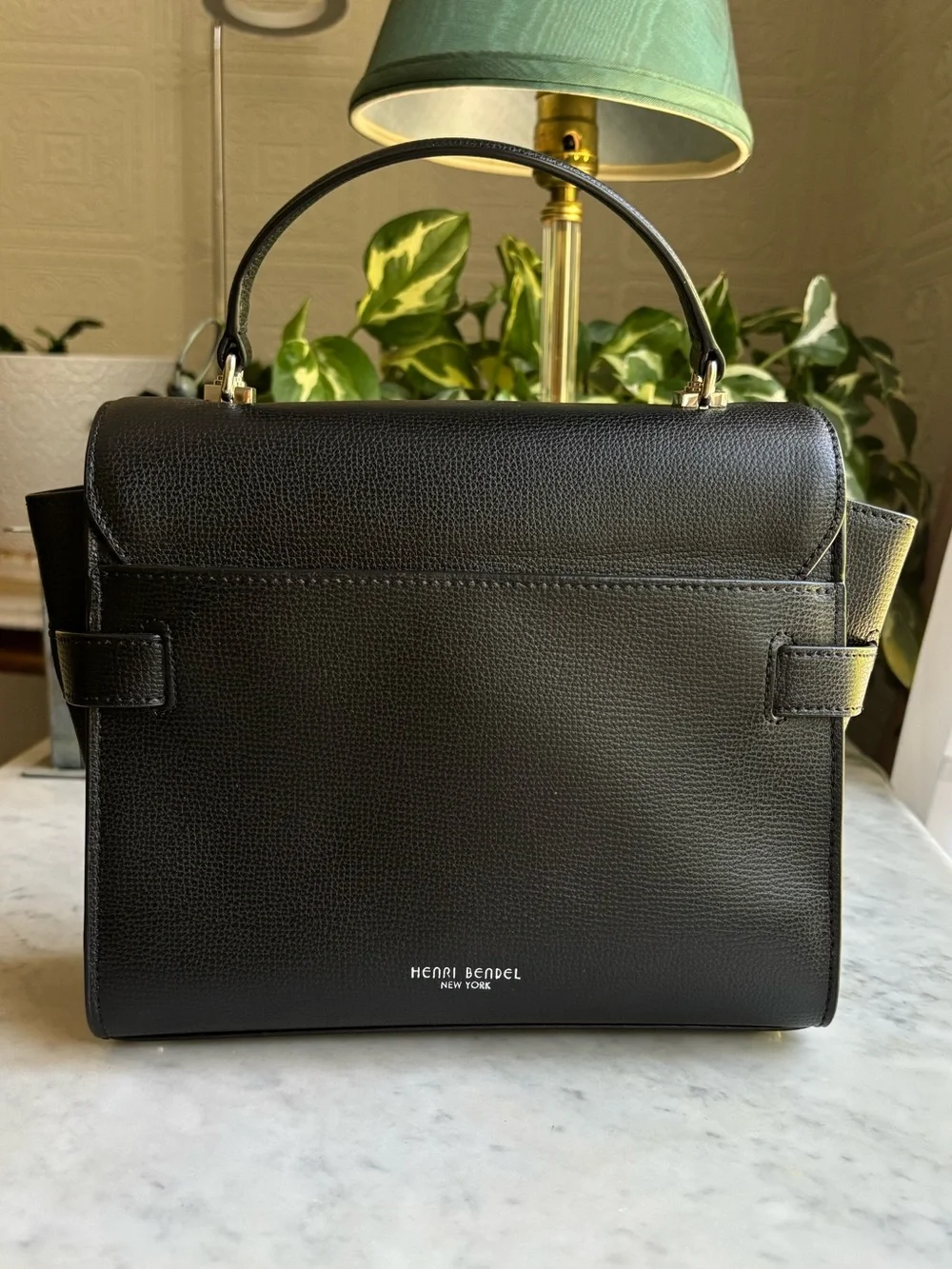 NWOT Henri Bendel Uptown Black Satchel with Detachable Shoulder Strap - Picture 3 of 8